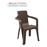 Silla Apilable Con Brazos Plastico Resistente Tipo Tejido