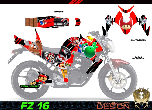 Stickers Fz16 Yamaha Graficos  Vinil Laminado Mate +regalo