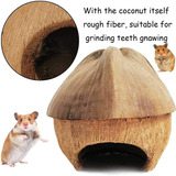 Kathson Natural Coco Hut Hamster Escondido Casa Pet Cueva Pe