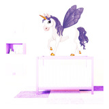 Vinilo Adhesivo Pared Niñas Unicornio 100cms Full Color