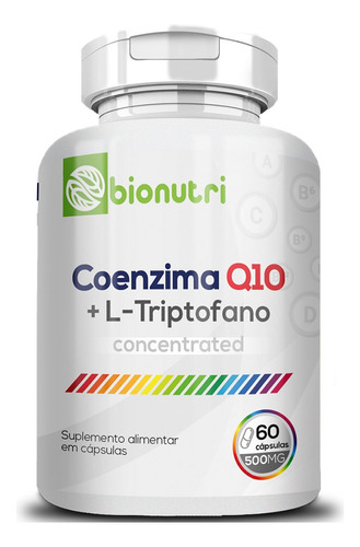 Coq10 + L Triptofano Ubiquinol 60 Caps  100% De Absorção