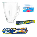 Vaso Vidrio Licuadora Oster Redondo + Kit Consumibles Ekco 