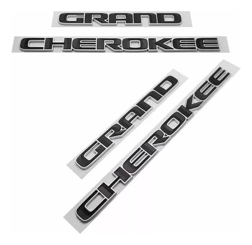 Par De Emblemas Grand Cherokee Logo Jeep Letras Larerales