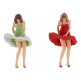 2 Piezas 1:64 Figuras Diorama Lady Miniatura Modelo De