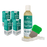  4 Shampoo De Piojos Con Tea Tree Incluye Gorra Y Peine