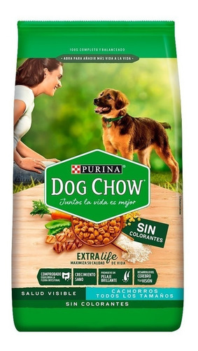 Alimento Dog Chow Salud Visible Sin Colorantes Para Perro Cachorro Todos Los Tamaños Sabor Mix En Bolsa De 3kg