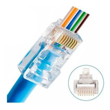 Ficha Rj45 De Red Cat6 Pasante Canalizada Conector Por 20u