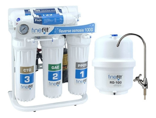 Filtro De Agua Osmosis Inversa Hogar Premium Finefilt 100gpd Color Azul