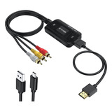 Bd&m Convertidor Rca A Hdmi, Adaptador Compuesto Macho Av Co