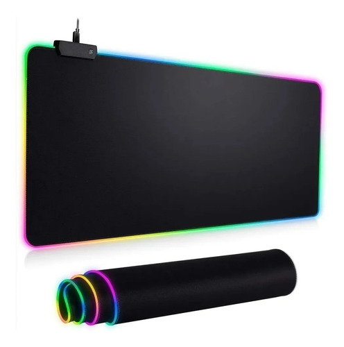 Mousepad Gamer Led Rgb Usb 80x30cm Negro Weibo K11