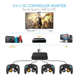 Adaptador 4 Controles Compatible Game Cube Nintendo Wii U 