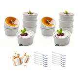 Pack 12 Pocillo Ramekins Cerámica Porcelana Creme Brulé 8 Cm