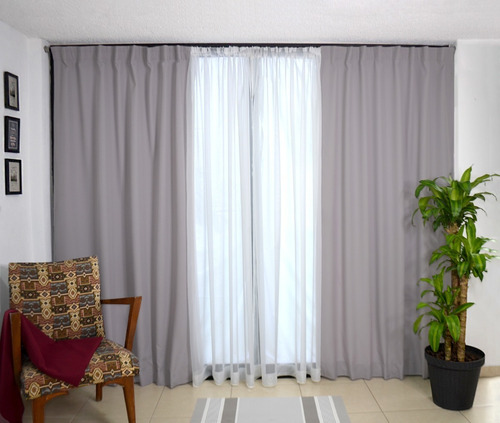 2 Cortinas Maeva Doble Tela + Lienzo (1.80alto X 2.80ancho)