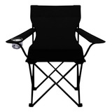 Silla Plegable Playa Exterior Campo Camping Portatil Color Negro