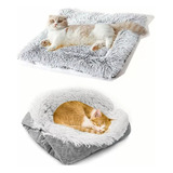 Cama Para Gatos Mascotas Perros Suave Manta Lavable Plegable Gris1