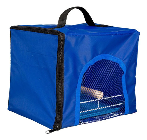 Bolsa Caixa De Transporte Aves Calopsita Cor Azul Jel Plast