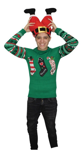 Suéter Navideño Botas Navideñas Ugly Sweater Para Hombre