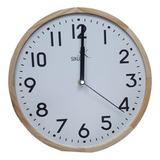 Reloj Pared Madera Siklos 25cm Silencioso Sin Vidrio 