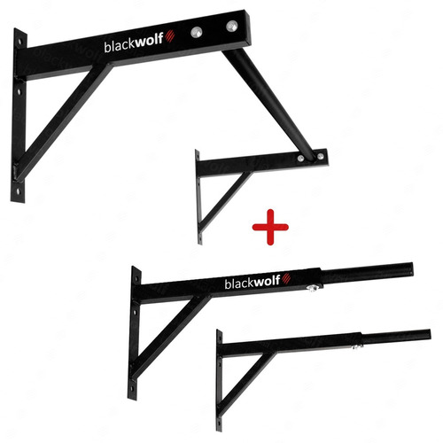 Kit Barra Fixa Pull Up Bar + Paralela Dip De Parede