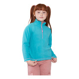 Polerón Polar Niña Kids Zipper Turquesa Corona