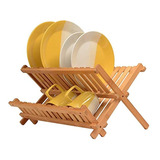 Plegable Cocina Plato Rejilla De Secado De Bambu Plegab...