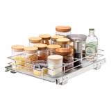 Vevor Organizador De Gabinete Extraíble Cocina 12x17 Pulgada Color Plateado