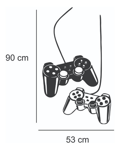 Adesivo De Parede - Controles Ps2 Ps3 Video Game Jogos 