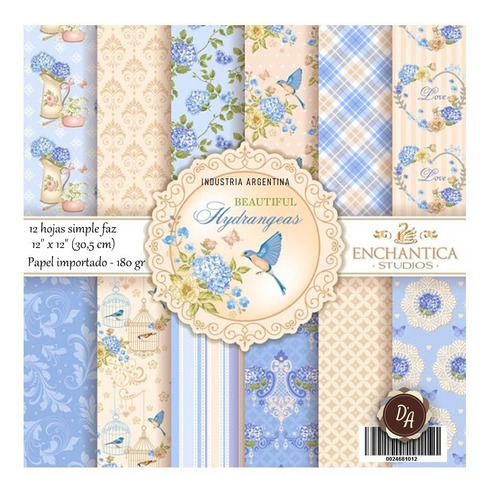 Colección Enchantica Hydrangeas  Scrap X12 D' Arteche Craft