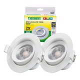 Kit 2 Spot Led Embutir Redondo 7w Móvel Par 20 Taschibra