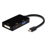 Adaptador Convertidor Mini Displayport A Hdmi Vga Dvi 3 En 1