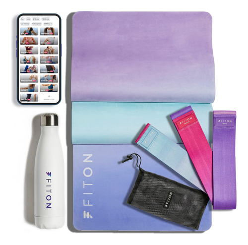 Fiton Kit De Inicio De Yoga, Tapete De Ejercicio, Bandas De