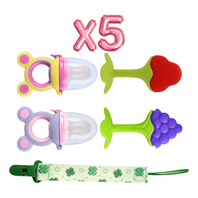 Set 5 Pzs Encías Bebé Chupon Fruta Mordederas F Color Paquete 2 | MercadoLibre