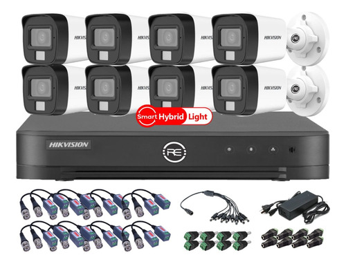 Kit Seguridad Hikvision Dvr + 8 Camaras 2mp Dual Light Audio