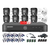 Kit Seguridad Hikvision Dvr + 8 Camaras 2mp Dual Light Audio