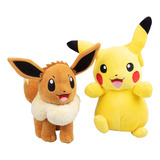 Peluche Pokémon Pikachu Eevee De 20 Cm Con Licencia Oficial