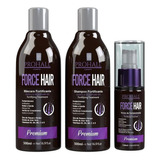 Kit Fortificante Capilar Force Hair Prohall 3 Produtos