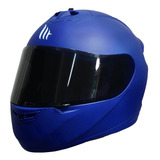 Casco Integral Mt Helmets Alamo Azul Dot Mica Humo 