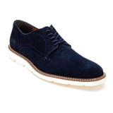 Zapato Caballero 1201 Azul Gamuza Agujetas Casual