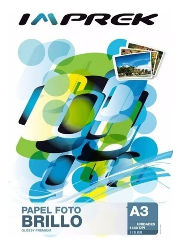 Papel Fotografico 115g Brillante Glossy A3 Imprek 100 Hojas