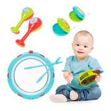 Brinquedo Kit Bateria Instrumento Musical Bebê Infantil Buba