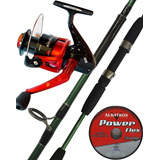 Combo Equipo Pesca Variada Caña 2.10m 2 Tramos + Reel 3 Rul