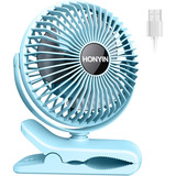 Ventilador De Escritorio Honyin 3 Velocidades Azul Claro