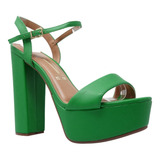 Sandalias De Tacon Verdes Zapatos Mujer Vizzano 6282455