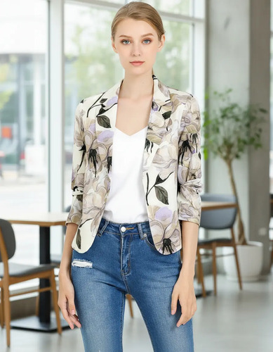 2025 Chaqueta Blazer De Traje Corto Informal Negocio Frente