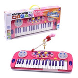 Teclado Musical Infantil 37 Teclas Com Microfone Piano Orgão