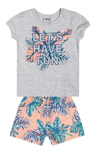 Conjunto Nanai Infa Juvenil Menina Short Blusa Verão 10 A 16