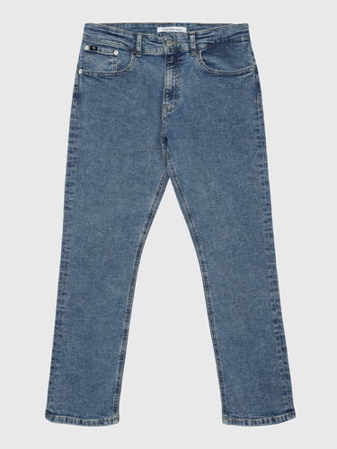 Jeans Azul Calvin Klein Tiro Medio Deslavados De Niño