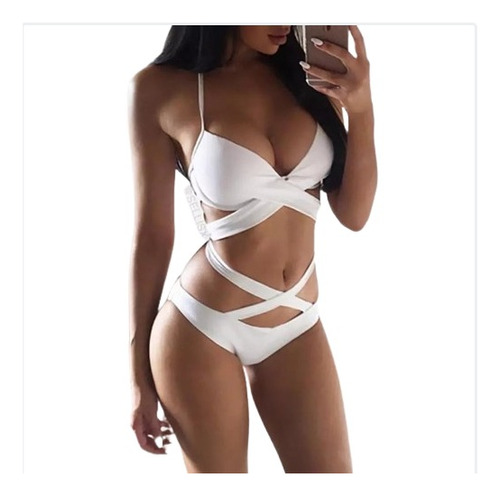 Traje De Baño Cruzado Bikini Sexy Realce Push Up Playa 