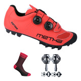 Zapatilla Ciclismo Mtb Metha Raptor+pedales+ Medias Regalo