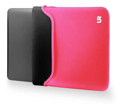 Funda Notebook Reversible Fucsia Negro 14 Pulgadas Urbano